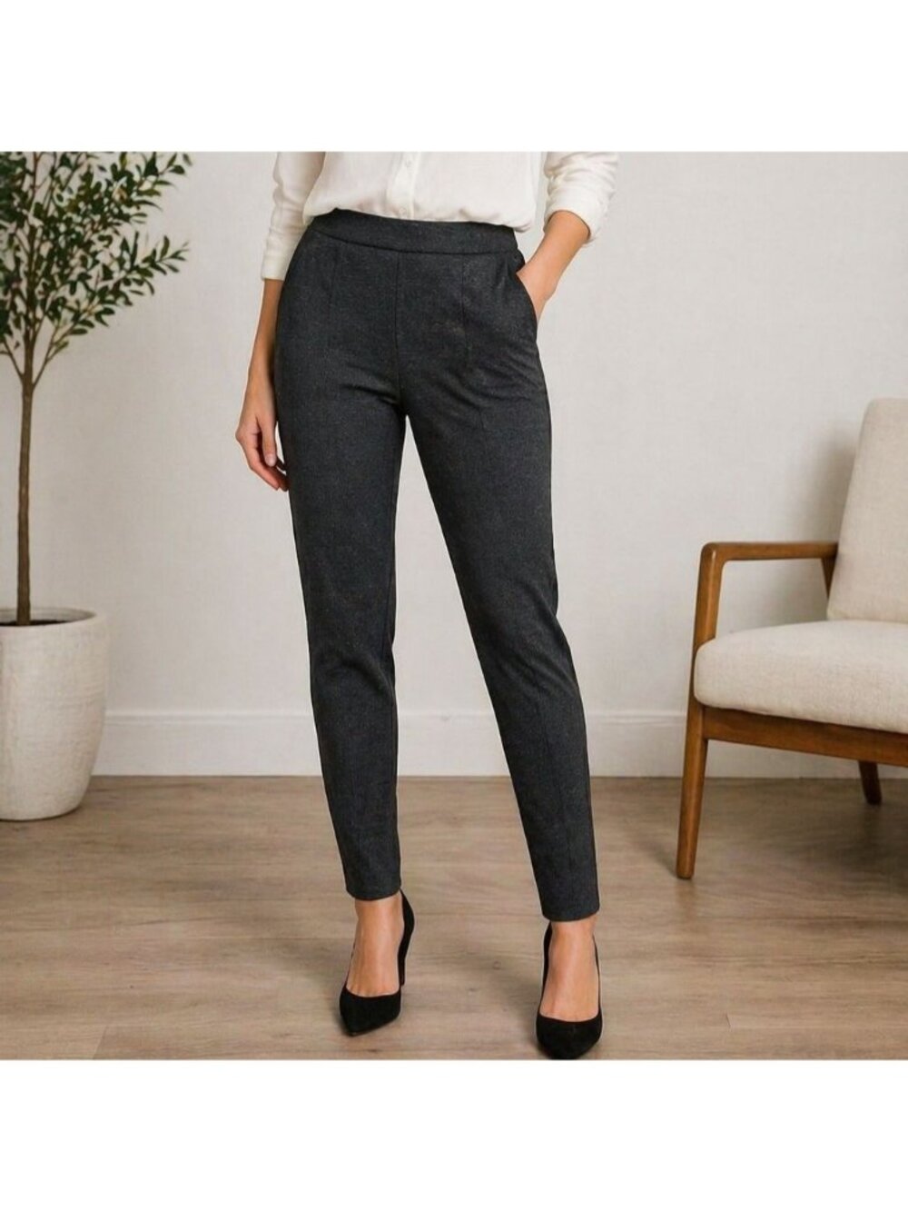 Cabi Womens Heather Black Audrey Pant Leggings Skinny Fit Style 967 Size 2